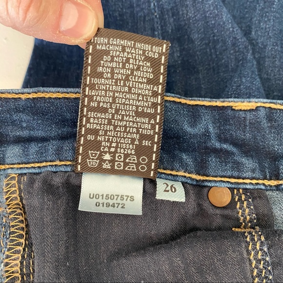 7 FOR ALL MANKIND The Skinny Dark Wash Jeans Denim Size 26 Perfect Fit Style - Picture 12 of 15